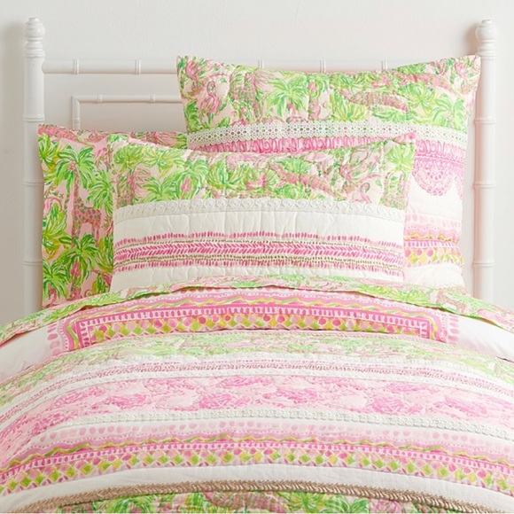 Pottery Barn Kids Bedding Lilly Pulitzer Patchwork Quilted Sham In